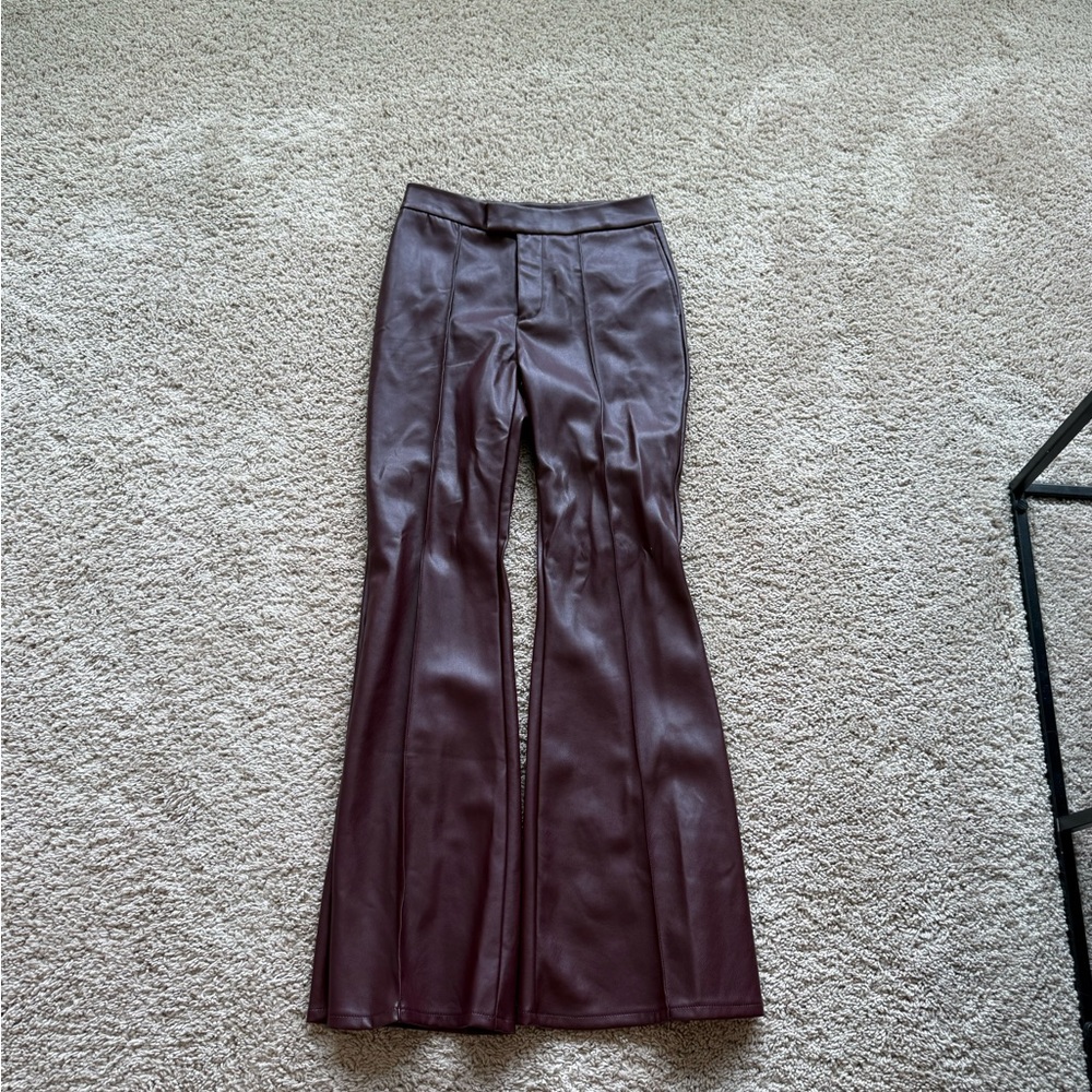 Red leather pants size M